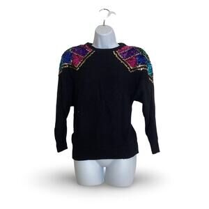 Vintage Silk Blend Sequin Sweater
